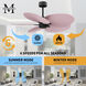 Atlas Alessandra Tropical 48 inch Matte Black with Light Pink Blades Ceiling Fan